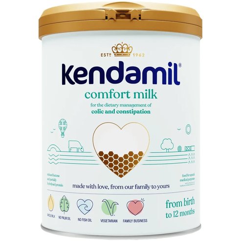 Kendamil Comfort Milk 0-12m Пълномаслено мляко на прах за кърмачета за диетично хранене на бебета със стомашно-чревни нарушения като колики & запек 800g