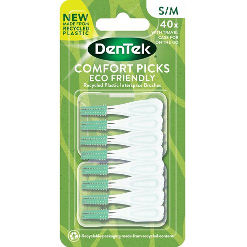 Dentek Comfort Picks Recycled Plastic Interspace Brushes Size S/M 40 бр