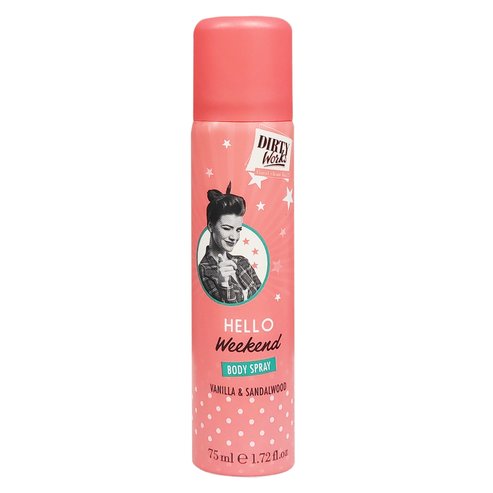 Dirty Works Hello Weekend Body Spray with Vanilla & Sandalwood 75ml