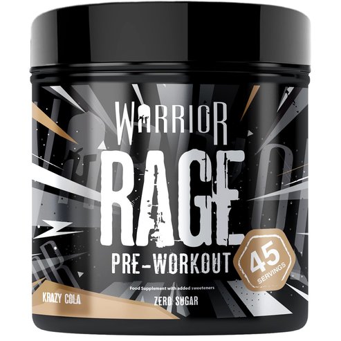 Warrior Rage Pre-Workout Powder Хранителна добавка с формула с кофеин, креатин, витамин C & B6 & аминокиселини 392g - Krazy Cola