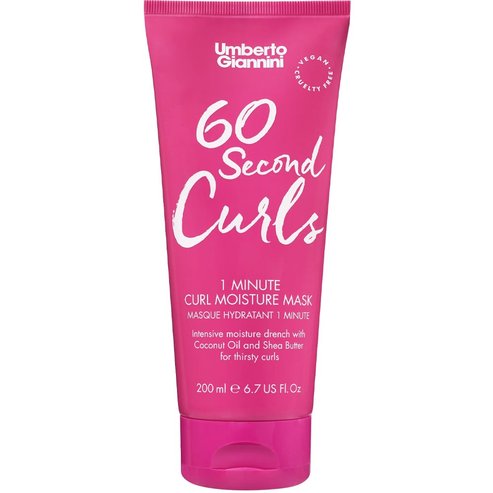 Umberto Giannini 60 Second Curls 1 Minute Moisture Hair Mask Едноминутна интензивна подхранваща и хидратираща маска за коса с кокосово масло и масло от ший 200ml