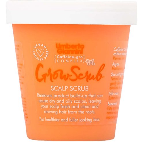 Umberto Giannini Grow Scalp Scrub Ексфолиращ скраб за скалп, подходящ за всички типове коса с кофеин и екстракт от семена на черно кафе 250g