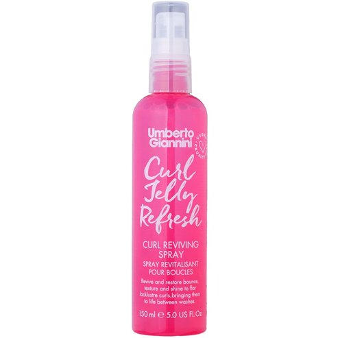 Umberto Giannini Curl Jelly Refresh Spray Спрей за освежаване на къдрици, който възстановява еластичността, текстурата и блясъка на отпуснати, безжизнени къдрици с масла от рицин и лавандула 150ml