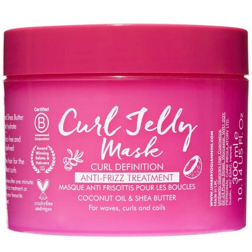 Umberto Giannini Curl Jelly Mask Супер подхранваща & хидратираща маска с кокосово масло & масло от карите за перфектно оформена, без фриз, вълниста или къдрава коса 300ml