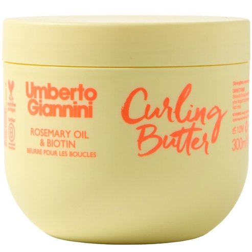 Umberto Giannini Strong Curls Rosemary Oil & Biotin Curling Hair Butter 300ml,Стилизиращо масло за къдрици без силикон за подхранване и укрепване на къдрава коса