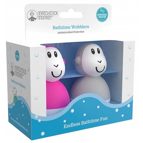 Matchstick Monkey Bathtime Wobblers 12m+  Код 24116, 1 бр - Pink & Cool Grey