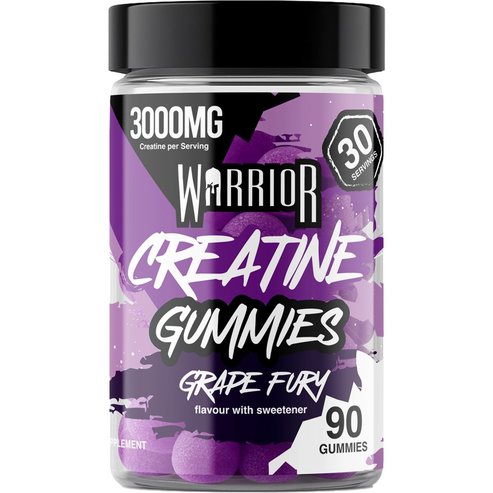 Warrior Creatine Gummies Хранителна добавка с креатин за повишаване на мускулната сила & издръжливост с вкус на горски плодове 90 желирани бонбона - Grape Fury