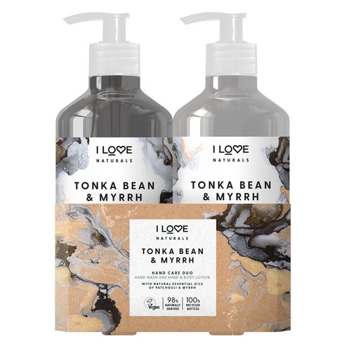 I Love... Naturals Hand Care Duo Tonka Bean & Myrrh Hand & Body Lotion & Hand Wash 2x500ml