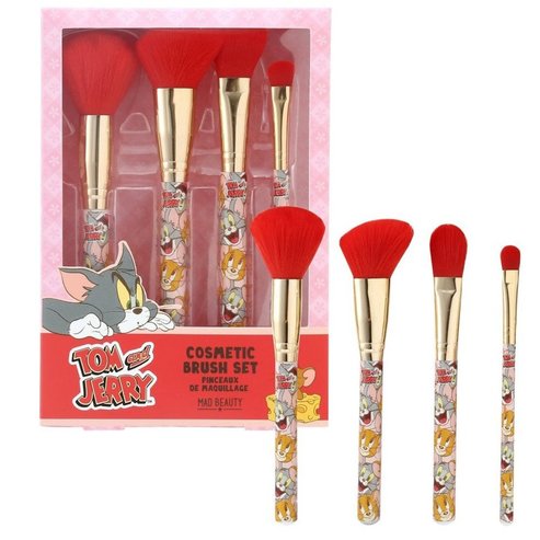 Mad Beauty Tom & Jerry Cosmetic Brush Set 4 бр