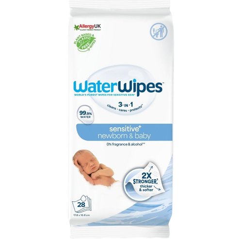 WaterWipes Sensitive+ Newborn & Baby Wipes 0m+, 28 бр