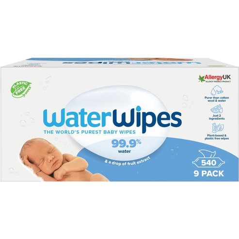 WaterWipes Baby Wipes 0m+, 540 бр (9x60 бр)