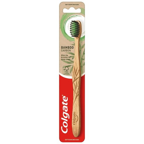 Colgate Bamboo Carbon Slim Tip Bristles For Deep Clean Soft Toothbrush 1 брой