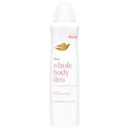 Dove Raspberry & Rose Scent Whole Body Deo Sensitive Spray Дезодорант спрей за цяло тяло с аромат на малина и роза с освежаващо усещане 150ml