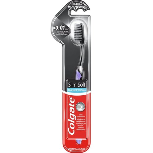 Colgate Charcoal Slim Soft Toothbrush <0.01mm 1 Парче - лилаво