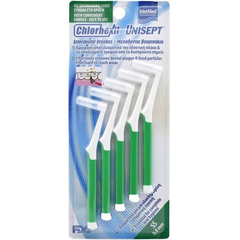 Chlorhexil Unisept Interdental Brushes 5 бр - SS 0,8mm Зелено