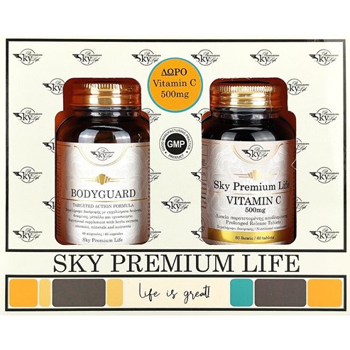 Sky Premium Life Promo Bodyguard Targeted Action Formula 60caps & Подарък Vitamin C 500mg Prolonged Release 60tabs