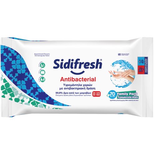 Sidifresh Antibacterial Wet Wipes 70 бр