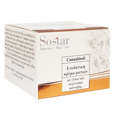 Sostar Cannabidiol Moisturizing Eye Cream Хидратиращ околоочен крем с масло и екстракт от коноп 30ml