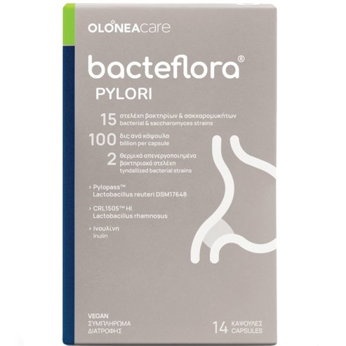 Olonea Bacteflora Pylori Хранителна добавка с пробиотици & пребиотици за Хеликобактер пилори 14caps