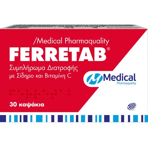 Medical PQ Ferretab Iron & Vitamin C 30caps
