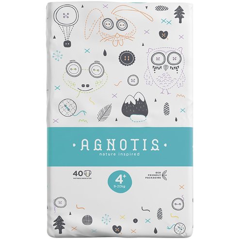 Agnotis Nature Ispired Baby Diapers No4+ (9-20kg) Бебешки пелени 40 бр