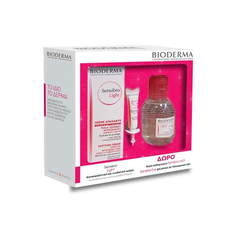 Bioderma PROMO PACK Sensibio Light Cream 40ml & FREE GIFT Sensibio H20 100ml & Sensibio Gel Contour Des Yeux 2ml
