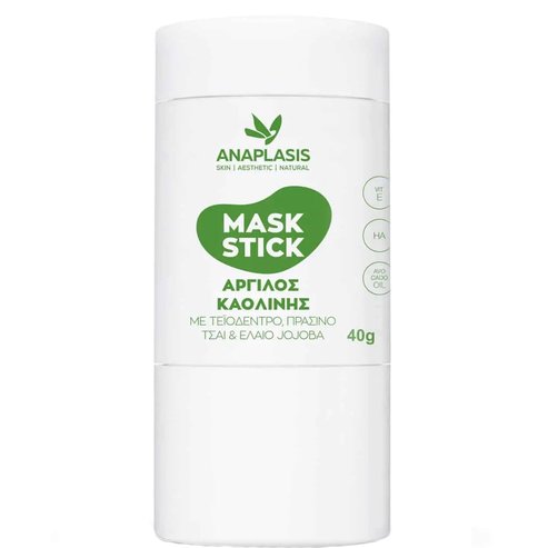 Anaplasis Cleansing Anti-Microbial Action Nourishing Kaolin Clay Tea Tree Oil, Green Tea & Jojoba Oil Mask Stick 40g