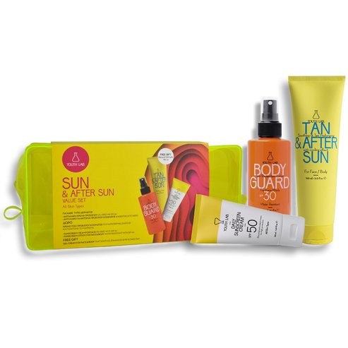 Youth Lab PROMO PACK Tinted Face Gel Cream Spf50, 50ml & Body & Face Lotion Spf30, 200ml & подарък Tan& After Sun Cream 150ml