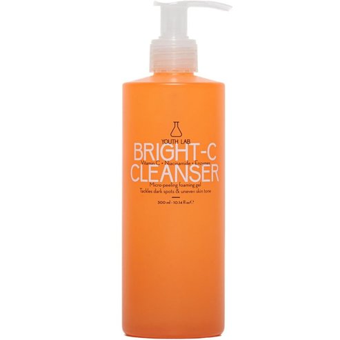 Youth Lab Bright-C Cleanser Micro-peeling Foaming Gel Гел за почистване и ексфолиране на лице, за блясък, намаляване на петната и неравномерен тен, с помпа 300ml