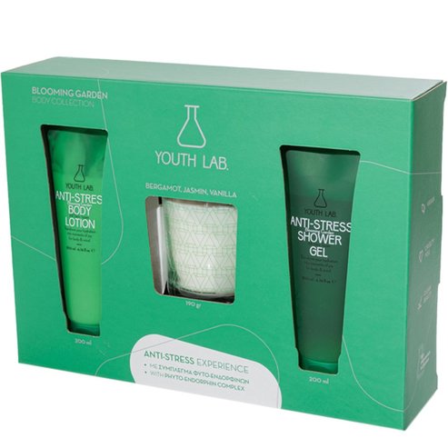 Youth Lab Promo Anti-Stress Blooming Garden Body Lotion 200ml & Shower Gel 200ml & Подарък Ароматна свещ за помещение