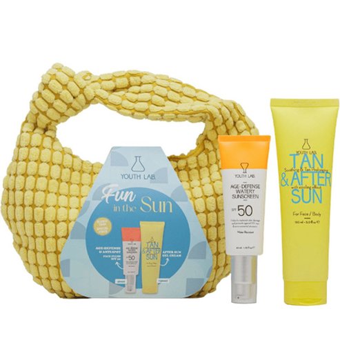 Youth Lab Promo Age-Defense Watery Sunscreen Spf50, 40ml & Tan & After Sun Face & Body Gel Cream 150ml & Подарък торбичка 1 бр