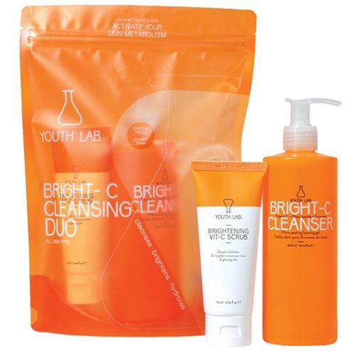 Youth Lab Promo Lab Brightening Vit-C Scrub 75ml & Bright-C Cleanser Micro-Peeling Foaming Gel 300ml