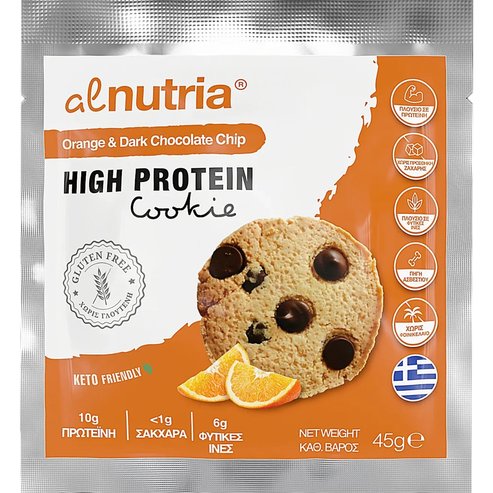 Alnutria High Protein Cookie 45g 1 бр - Orange & Dark Chocolate Chip