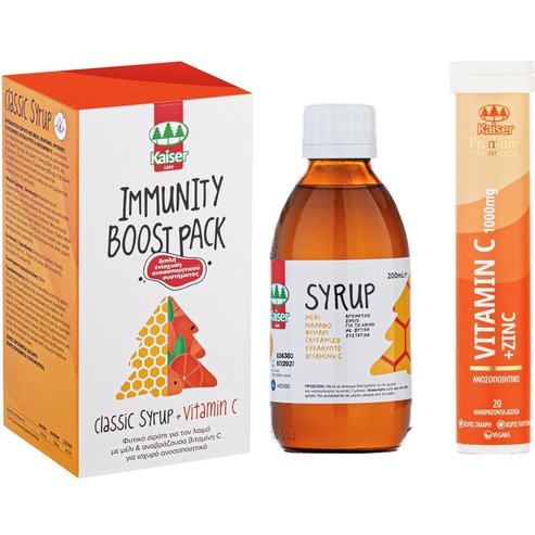 Kaiser Promo Classic Syrup 200ml & Vitamin C 1000mg Plus Zinc 10mg Orange 20 Effer.tabs