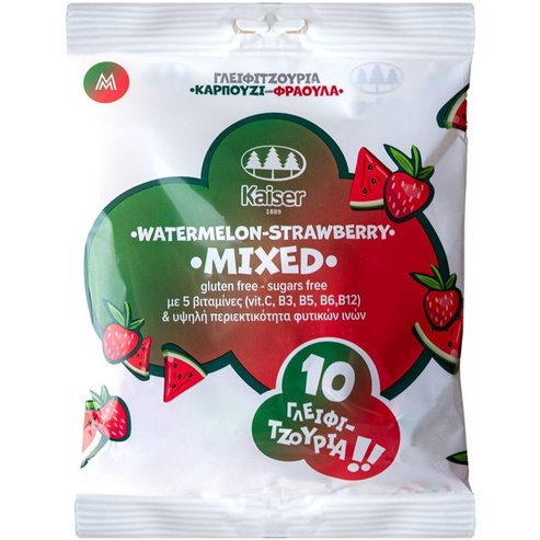 Kaiser Vitamins & Natural Fibers Mixed Watermelon - Strawberry Lollipops 10 бр