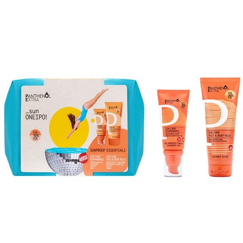 Medisei Panthenol Extra Promo Sun Care Diaphanous Spf30, 50ml & Sun Care Face & Body Milk Spf30, 100ml & Подарък торбичка 1 бр