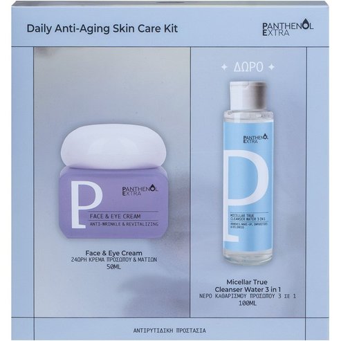 Panthenol Extra Promo Anti-Wrinkle & Revitalizing Face & Eye Cream 50ml & Подарък True Cleanser 3in1 Micellar Water 100ml