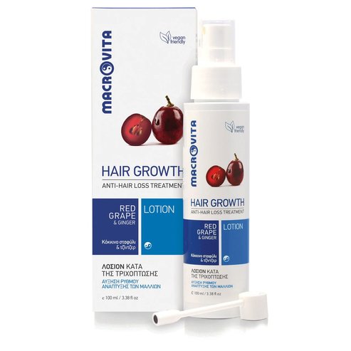 Macrovita Hair Growth Anti-Hair Loss Treatment Лосион против косопад от червено грозде и джинджифил 100ml