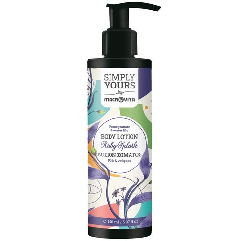 Macrovita Simply Yours Ruby Splash Pomegranate & Water Lily Body Lotion Хидратиращ Лосион за Тяло с Аромат на Нар & Водна Лилия, с Помпа 150ml