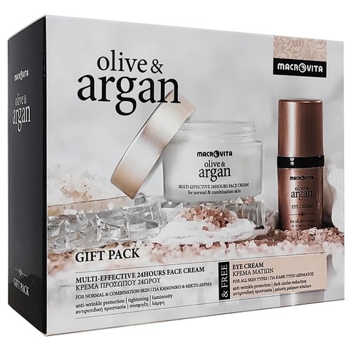 Macrovita Gift Pack Olive & Argan Multi-effective 24Hours Face Cream Normal-Combination 50ml & Δώρο Eye Cream 15ml