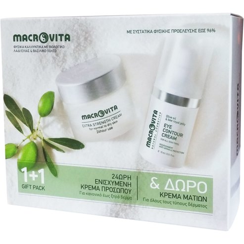 Macrovita Промо комплект Extra Strenght Cream for Normal / Dry Skin 40ml & Подарък Eye Contour Cream 15ml
