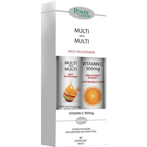 Power Health Promo Multi & Multi 24 Effer.tabs & Vitamin C 500mg, 20 Effer.tabs