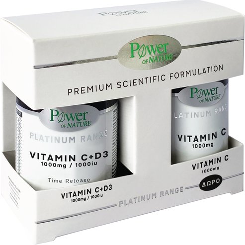 Power Health Promo Platinum Range Vitamin C+D3 1000mg/1000iu 30tabs & подарък Vitamin C 1000mg 20tabs/