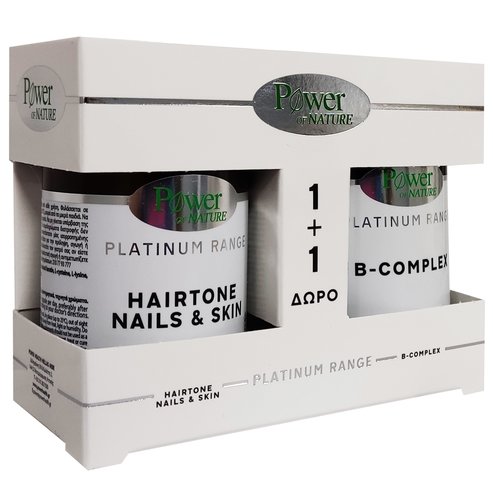 Power of Nature PROMO PACK Platinum Range Hairtone, Nails & Skin 30caps & Подарък B-Complex 20 caps