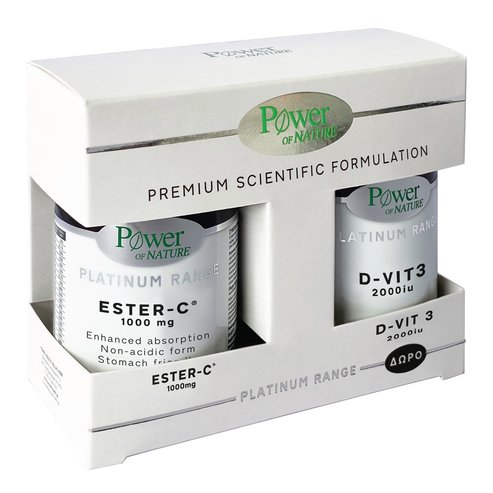 Power Health Promo Platinum Range Ester-C 1000mg 30tabs & Подарък Vitamin D-Vit3 2000iu 20 tabs