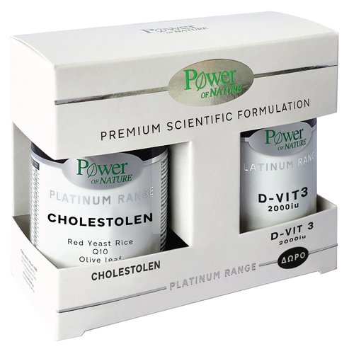 Power of Nature PROMO PACK Platinum Range Cholestolen 40caps & Подарък Vitamin D3 2000iu 20 tabs