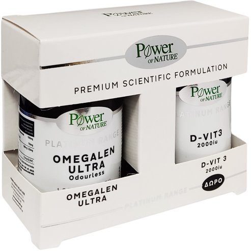 Power of Nature PROMO PACK Platinum Range Omegalen Ultra 1000mg 30caps & Подарък Vitamin D-Vit3 2000iu 20tabs