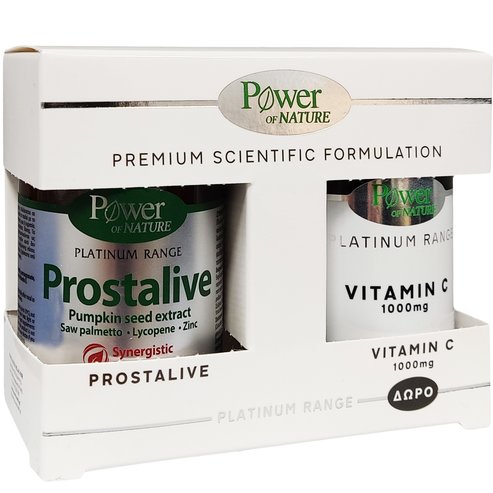 Power of Nature Platinum Range PROMO PACK Prostalive 30caps & Подарък Vitamin C 1000mg 20caps
