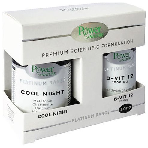 Power of Nature PROMO PACK Platinum Range Cool Night with Melatonin 30caps & Подарък B-Vit 12 1000μg 20tabs