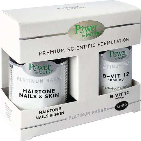 Power Health Promo Platinum Range Hairtone, Nails & Skin 30caps & Подарък B-Vit-12 1000μg 20tabs